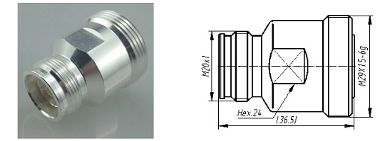 50 Ohm Electrical RF Coaxial Connectors 4.3-10 Female To Din 7/16 Straight Female Adapter