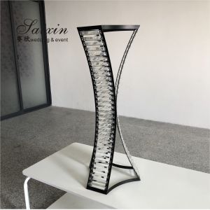 Buy cheap ZT-538B Latest triangle design black flower stand with crystal Prisms for wedding centerpieces from wholesalers