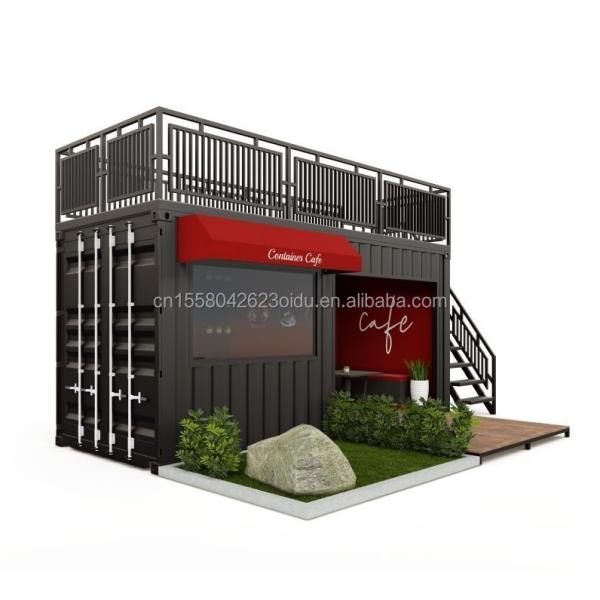 Luxury Shipping Container Bar 20FT Container Coffee Shop and Restaurant with Galvanized Steel Bending 180g