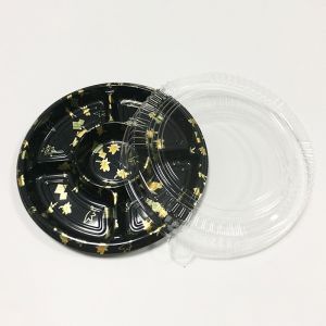 Buy cheap Custom Disposable Sushi Box Round Plastic With Cover Five Grid Salmon Thorn Body Sold Packing Lunch Box from wholesalers