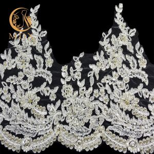 Buy cheap Decorative Beaded Lace Trim Water Soluble Embroidery 135cm Width from wholesalers