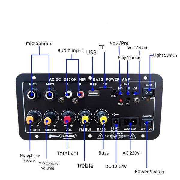 D10 BT Amplifier audio board for 12V 24V dartzeel Mono Subwoofer Amplificador Karaoke