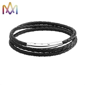 Buy cheap OEM Multi Layer Braided Leather Bracelet With Magnetic Clasp from wholesalers