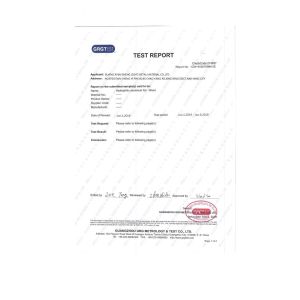 Guang Xi Baisheng Light Metal Material Co.Ltd Certifications