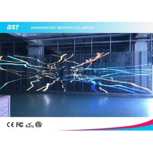 P7.81mm Transparent Led Mesh Curtain , Led Video Wall Display Screen High