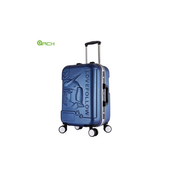 Quality Embossed ABS PC Travel Luggage Bag With Aluminium Frame for sale