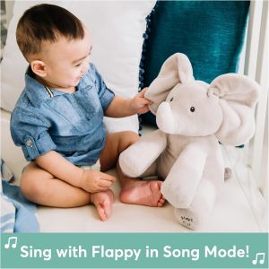 GUND Baby Animated Flappy The Elephant Plush, Singing Stuffed Animal Baby Toy