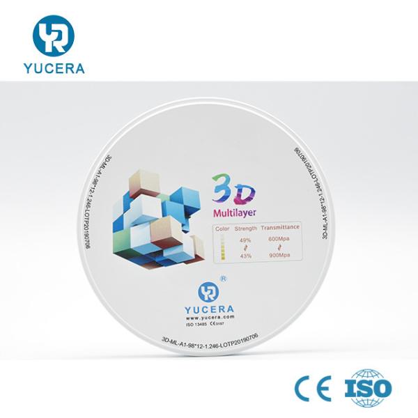 Buy cheap Pre Shaded 3D Plus Multilayer Zirconia Block 57% Super Translucency from wholesalers