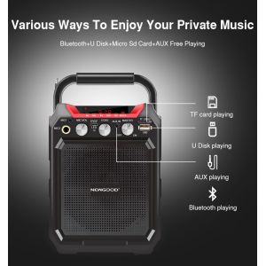 Buy cheap Remote Control Portable Wireless Bluetooth Speaker with UHF Wireless Megaphone MIC Recording 3.5mm 6.5mm Handle from wholesalers