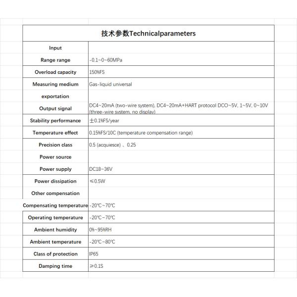 MC3051GP MC800 Instrument Pressure Transmitter Silicon Pressure Transducer