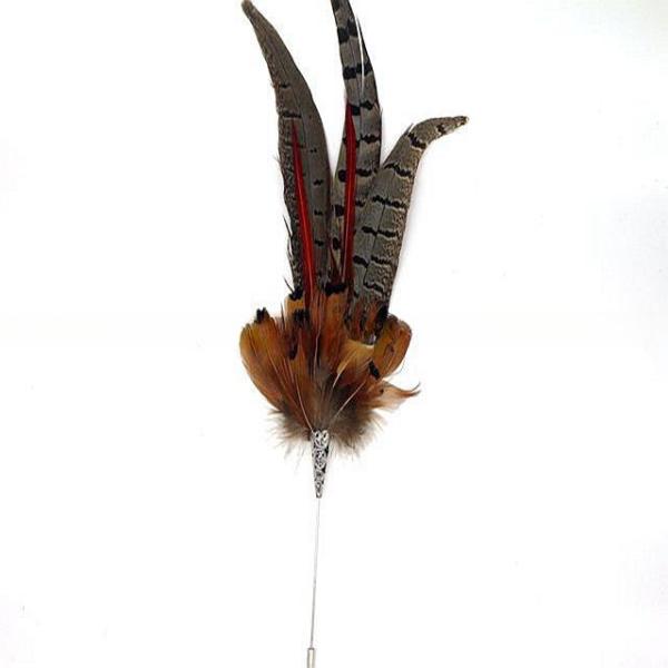 6*30Cm Reeve Pheasant Feather Hat Pin , Event Party Feather Brooches For Hats