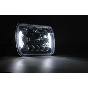 Square 7 inch 45 watt front car light 3800lm with Cree chips and angle eye high