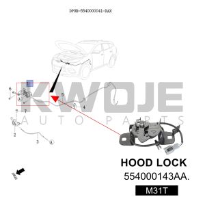 Buy cheap OEM 554000143AA Auto Spare Parts Hood Lock For Exeed TX from wholesalers