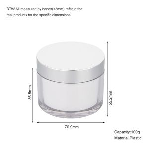 Buy cheap 100g Double Layer Empty Face Cream Jars Plastic Customizable With Silver Lid from wholesalers