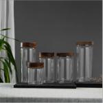 Buy cheap Lightweight Borosil Glass Jar With Lid , CE Borosilicate Glass Jar With Wooden Lid from wholesalers