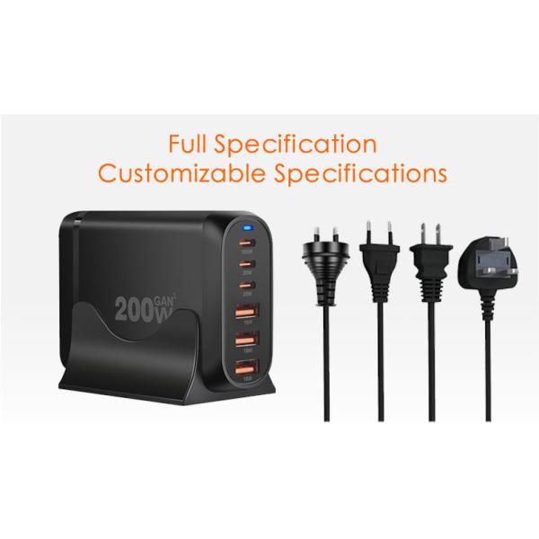 Wholesale 200W GaN Desktop Charger 6-Port USB Type C PD Fast Charge 3.0 QC3.0 ABS for Mobile & Laptop