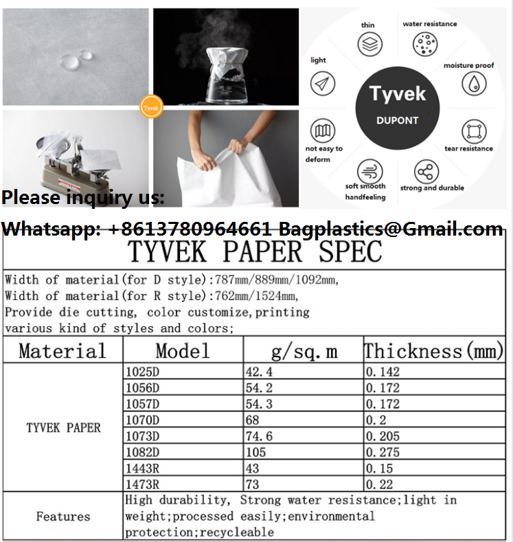 Medical Tyvek Paper Paper Fabric Dupont Paper Dupont Paper Roll Tyvek Paper