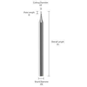 Buy cheap 2-flute Tungsten Carbide End Mill with Micro Diameter and 60° Flat Cutting Edge for Steel and Aluminum from wholesalers