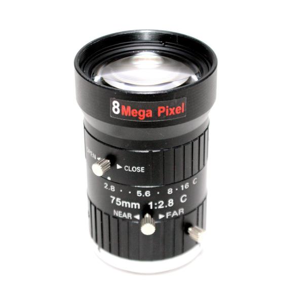Buy cheap 8Mega Pixel HD 75mm CCTV C Mount Lens Manual Iris Manual Focus F1.8 Aperture 1" Image Format Industrial Security Camera from wholesalers