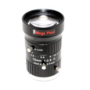 Buy cheap 8Mega Pixel HD 75mm CCTV C Mount Lens Manual Iris Manual Focus F1.8 Aperture 1" Image Format Industrial Security Camera from wholesalers