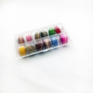 6 Pack Custom Macaron Clear Tray Recyclable Plastic Chocolate Tray