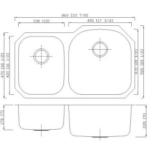 Buy cheap Large Double Bowl Kitchen Sink No Drainer 304 Stainless Steel Material from wholesalers