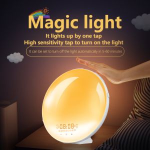 2022 New Smart APP Sunrise Wake up Light Alarm Clock with 8 Natural Music