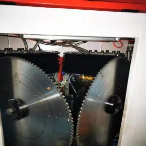 380V WARDROBE MAKING MACHINE UPVC TWIN HEAD CUTTING SAW MACHINE