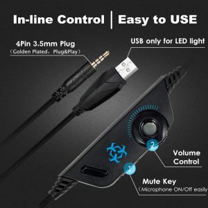 PS4 2.2m 2.2kohm Hunterspider V3 Gaming Headset