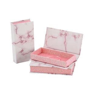Buy cheap Custom Marble UV Printing Pink Empty Paper Eyelash Boxes Gift Magnetic Cardboard False Eyelashes Box from wholesalers
