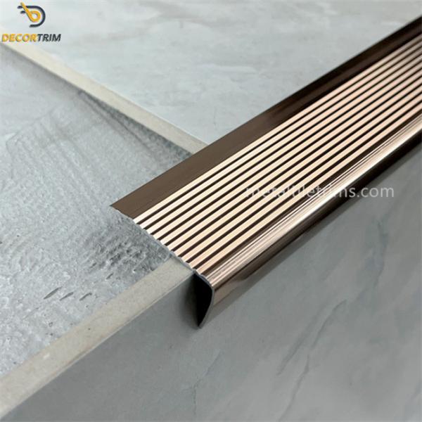 Quality Tile Edge Trim  Tile Edge Stair Nosing Tile Trim Bullnose Tile Trim 6063-T5 Aluminum for sale