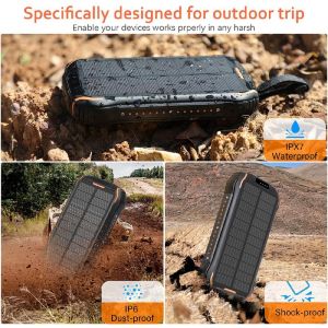 Buy cheap 26800mAh Portable Solar Powerbank With Wireless Function IPX7 Waterproof from wholesalers