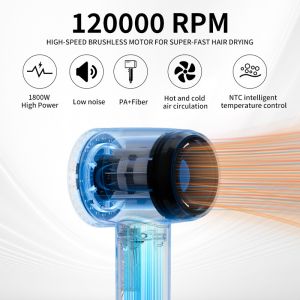 Buy cheap Professional Salon Grade 1800W High Power 5 Billion Plasma Lightweight Fast Drying Hair Dryer With Customized Logo And Three Nozzles from wholesalers