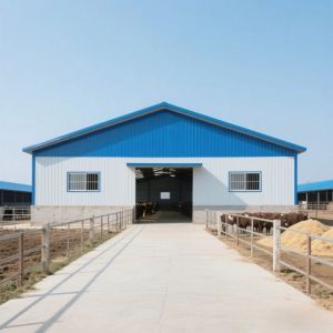 Buy cheap Q235B Q355B Steel Structure Cow Shed Economical Steel Frame Farm Buildings For Cow / Cattle Care from wholesalers