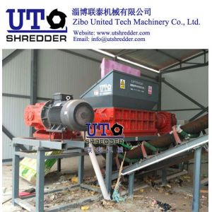 automatic furniture shredder/ waste bed board shredder, double shaft shredder,