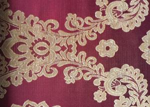 Buy cheap Floral Red Jacquard Woven Fabric Classical Soft With Anti-Static product