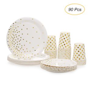 Buy cheap FDA 90 Pcs Disposable Dishware With Dinner Plate Beverage Cup from wholesalers