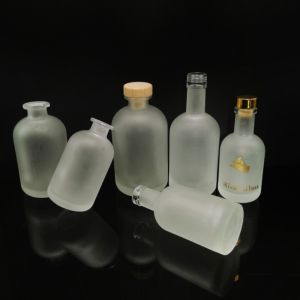 250ml 700ml Frosted Round Glass Bottle for Liquor Made of Super Flint Glass