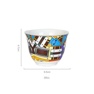 Small Ceramic Custom Printed Cawa Fashion Coffee Cups Without Handle