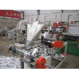PLC T Shirt Polythene bag making machine Single line With Servo motor