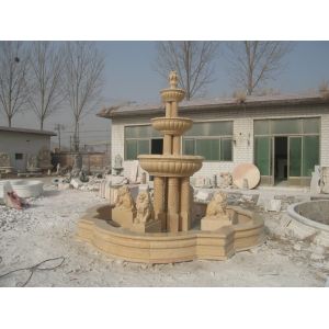 China OEM Water Fountain Pool With Lion 300cm Stone Carving Sculpture on sale