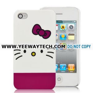 Buy cheap Hello Kitty With Bowknot Plastic Hard Case For iPhone 4 (Verizon,AT&T,iPhone 4S) - Magenta / White from wholesalers