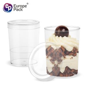 Buy cheap BPA free cylinder shape 93ml disposable plastic cup with lid from wholesalers