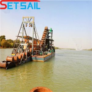Buy cheap 24m-38m Total Length River Gold Dredger with 5.5kw-20kw Power and Durable Durm Screen from wholesalers