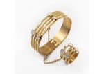 Buy cheap Popular Stainless Steel Jewelry Set Bracelet Ring Chain Gold For Party / Wedding from wholesalers