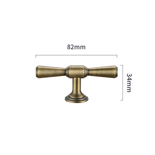 Quality 82*34mm Simplicity Gold Brass Knobs Kitchen Cabinets Drawer Pulls Handles for sale