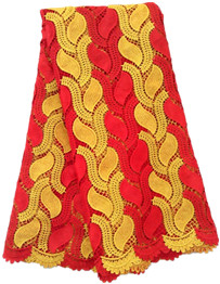 Buy cheap F50284 Beautiful color latest design cupion african lace fabric for wedding dress from wholesalers