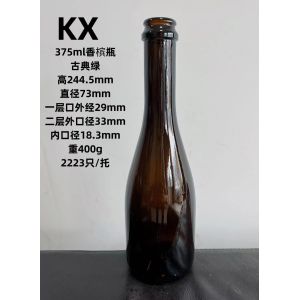 Empty Wine Bottle with Custom Black Design and Aluminum Plastic PP Collar