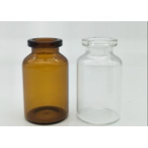 Buy cheap 10ml FDA Clear Glass Pill Bottles With Airtight Rubber Stoppers product