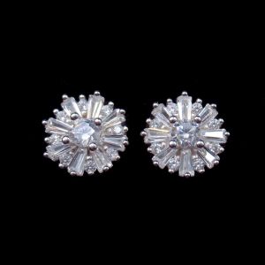 Buy cheap Anniversary Small 925 Silver Earrings With Five Pointed Flower Shape from wholesalers